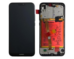Kijelző érintőpanel LCD Huawei P20 lite fekete komplett kerettel (akkumulátor, hangszóró) 02351XTY